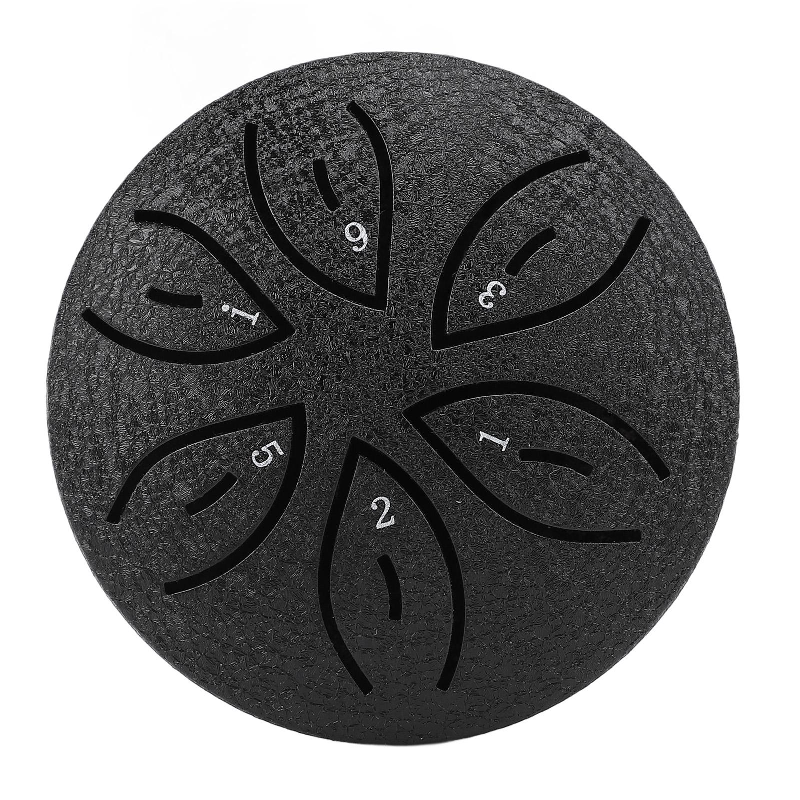 

Миниатюрный стальной язычковый барабан 3 дюйма 6 нот Дождевой барабан Перкуссионный инструмент для улицы сада Черный чёрный