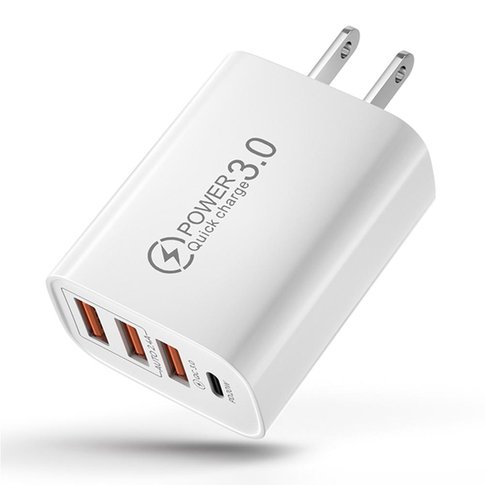 20W PD 4 Ports USB 5V4A Lade-Netzteil Handy-Ladegerät QC3.0 Laden EU/US-Stecker Steckdose Reise-Ladegerät 110V 220V