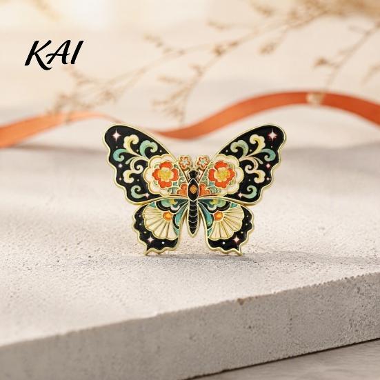 Decorative Metal Lapel Pin Chinese Style Paper Kite Brooch, Enamel Butterfly Goldfish Swallow Retro Badge, for Clothing Scarves and Bags Badge