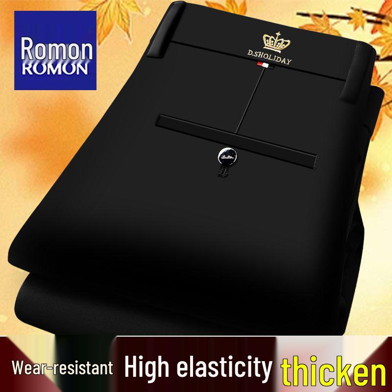 

Romon Men s Genuine Lambswool Winter Fleece-Lined Elastic Straight-Leg Dress Pants Size 29, Waist 22 inches, 90-110 lbs