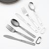 3Pcs/Set Outdoor Camping Western Food Cutlery Set Picnic Stainless Steel Knife Fork Spoon Set Hiking Travel Portable Tableware