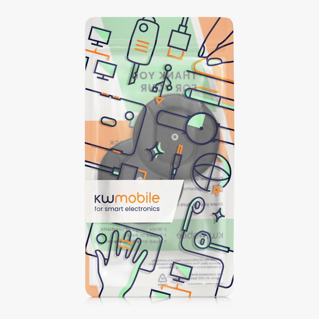 kwmobile 2x Replacement Ear Pads for Audeze Maxwell Wireless Cushioned PU Black - Leather,