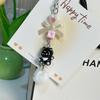 Furry Cute Cartoon Short Phone Charm for Girl Kawaii Cartoon Kitten Keychain Phone Lanyard Earphone Pendant Phone Accessories
