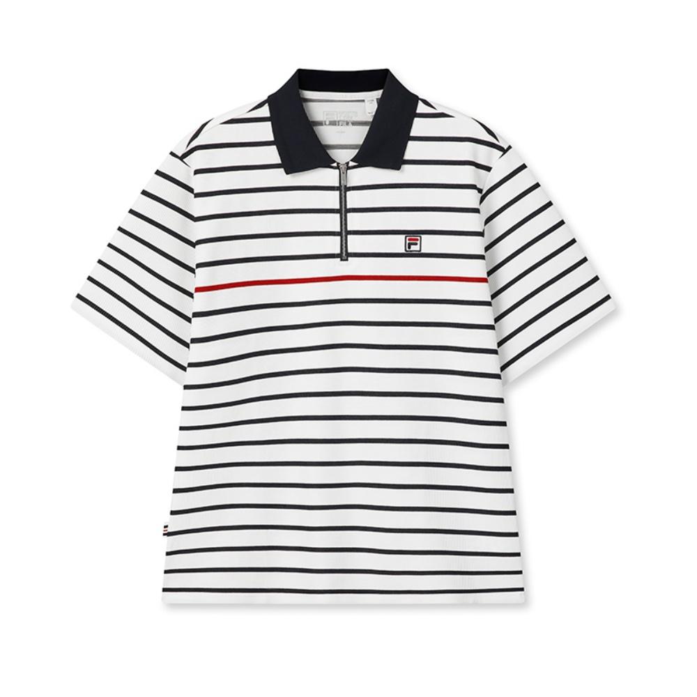 

FILA Heritage Classic Simple Retro Casual Versatile Comfortable Striped Loose Short Sleeve Polo Shirt Men tops F11M628114FZA L