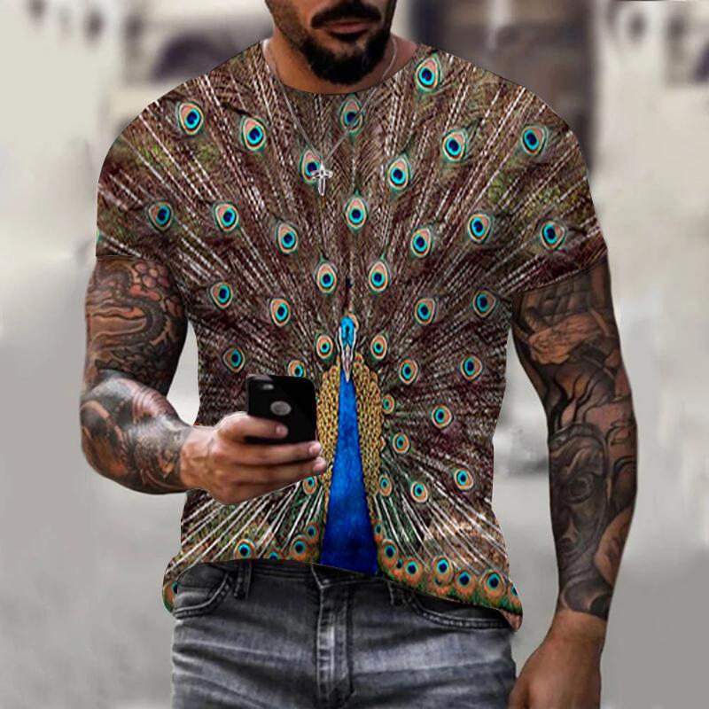 Summer New Foreign Trade 3DT-shirt Casual Men's T-shirt Short-sleeved 3D Printed T-shirt Cat