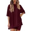 Set Pigiama Donna Casual Solido Colorato Largo Estate 2026 Europeo & Americano