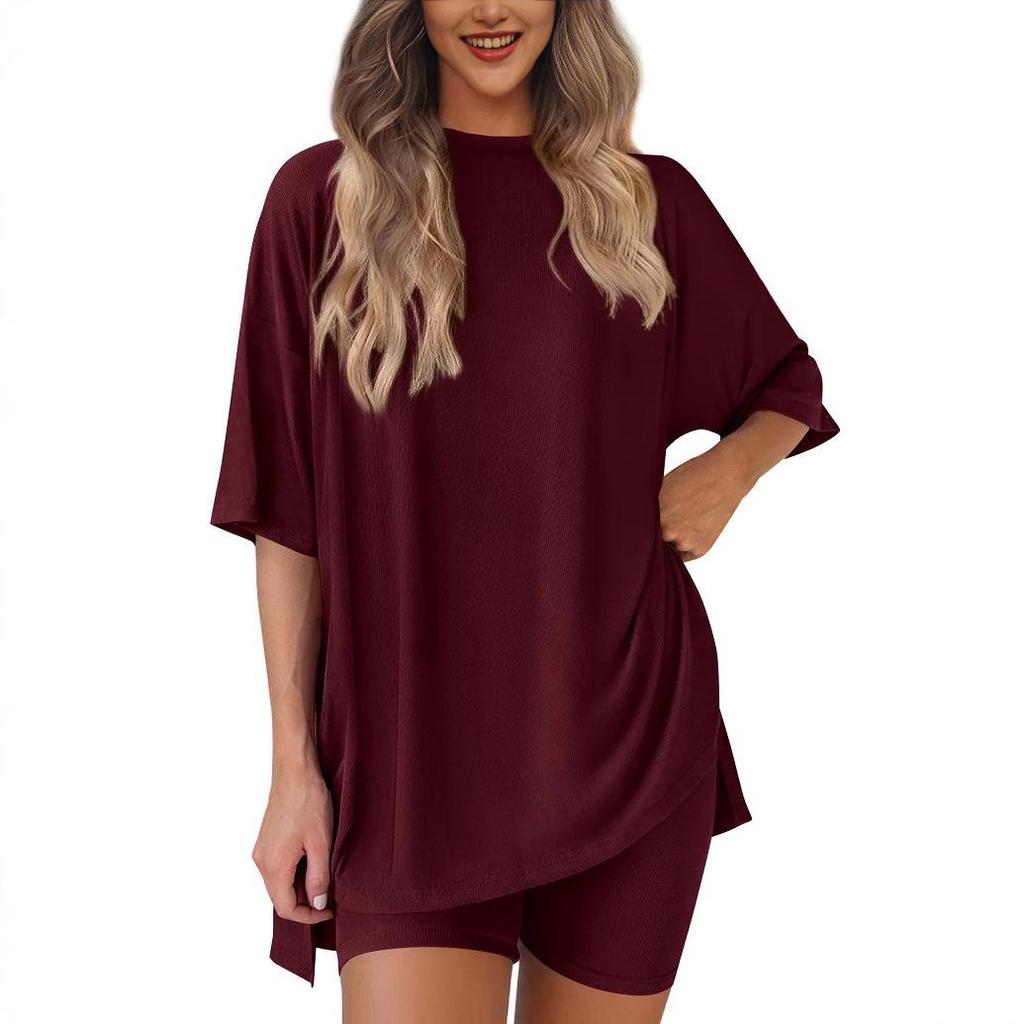 Set Pigiama Donna Casual Solido Colorato Largo Estate 2026 Europeo & Americano