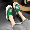 Spring and summer canvas shoes women's new platform graffiti casual lazy one pedal niche casual shoes women