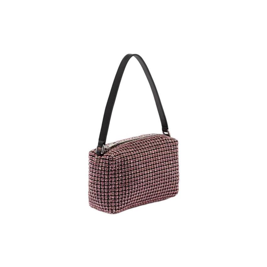 New Alexander Wang Crystal Rhinestone With Leather Shoulder Bag Handbag Regular Women's Pink 20122P10M671
