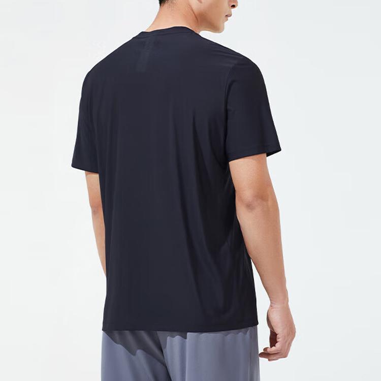 Anta Training Series Solid Color Round Neck Short Sleeve T-Shirt Men Tops Black 152327155-2