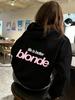 Sudadera con capucha | Estampado "La vida es mejor rubia", Estilo casual, Tejido ligeramente elástico, Adecuada para todas las estaciones