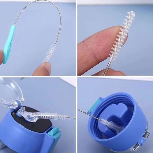 DFsucces Straw Brush, Cleaning Brush, Stainless Steel Tube Brush, Long Type, Ultra-Fine Nylon, Baby Bottle Brush, Crevice Brush, Flexible, Reusable (P
