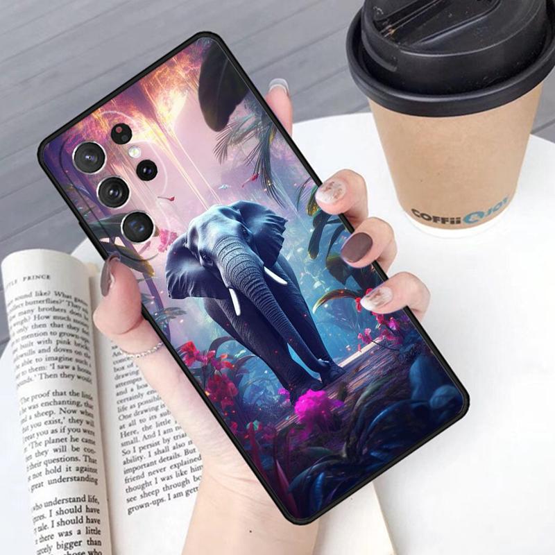 Animal Elephant Phone Case Cover For Samsung Galaxy S24 S25 Ultra S21 S22 Ultra S10E Note 10 Plus Note 20 FE S23