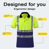 Yousheng High Visibility Safety T-Shirt Button Lapel Tee Shirt with Reflective Tape Quick-dry Breathable Workwear Security Top for Construction
