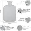 Hot Water Bottle With Soft Cover - Leak-Proof 2L Large Hot Water Bottle  with Kangaroo Pocket, Natural Rubber + Bed Bottle Fluffy, Gifts for Men
