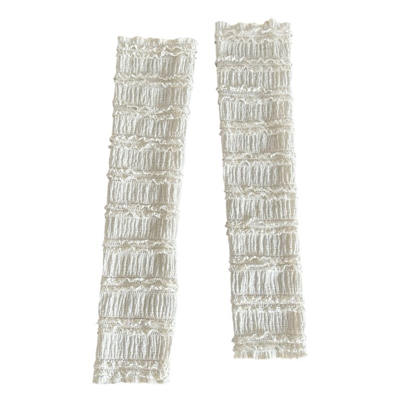 Long Fingerless Glove Ruched Mesh Arm Sleeves Arm Warmers Fingerless Glove Women Halloween Costume Accessories