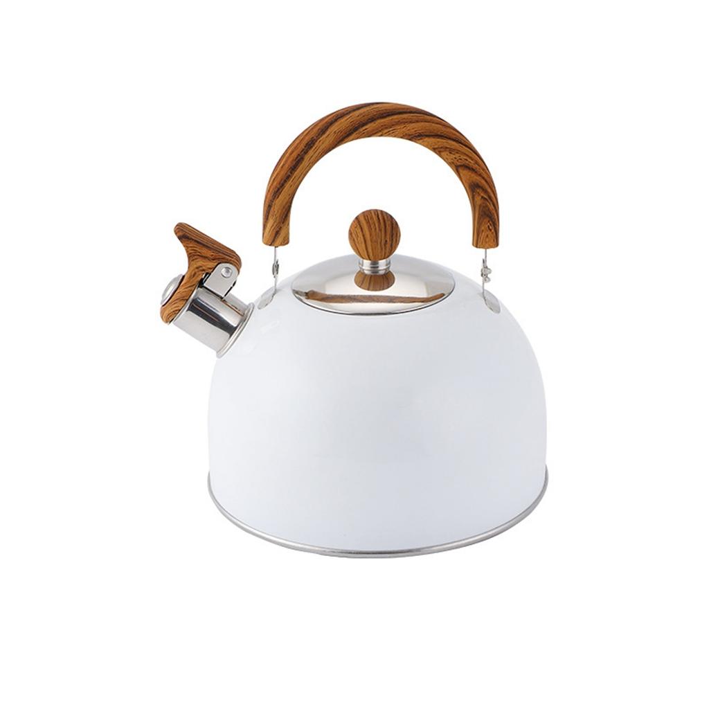 Stainless Steel Teapot 2.5L Whistle Teapot Water Bottle With Wooden Heat Resistant Graphic Handle