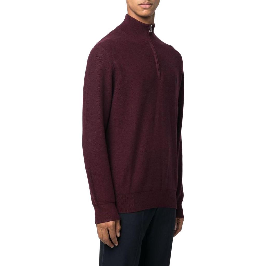 Polo Ralph Lauren Solid Color Zip High Neck Sweater Men Sweater Burgundy 710888900-005