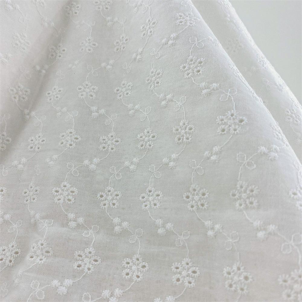 Embroidery Lace 100% Cotton Fabric Water Soluble Hollow Small Flower For Sewing Dress Clothes DIY Handmade Crafting By Half Yard