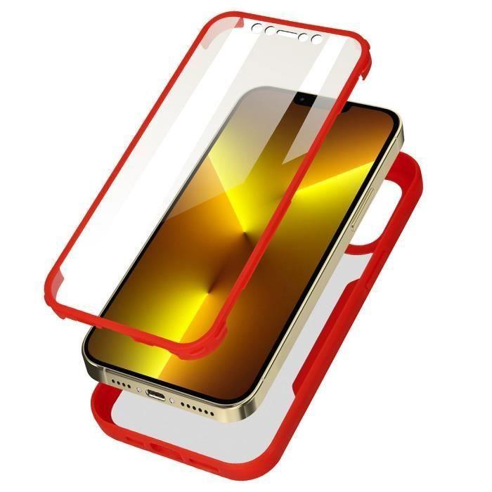 Coque de protection intégrale - PROSHOP - pour iPhone 13 Pro Max - TPU Rouge - 360 degrés - Semi-rigide