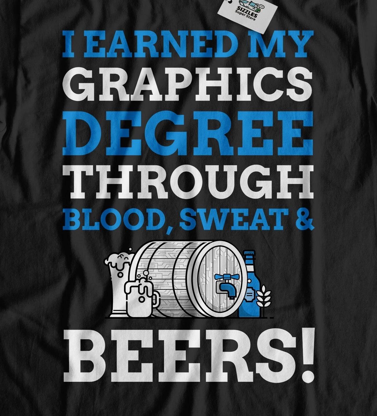 Unisex Funny Graphics Degree T-Shirt Graphic Design Graduate Gifts L