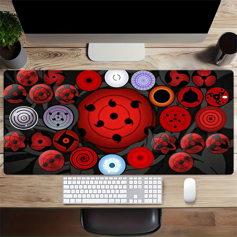 Sharingan Symbols Collection Large Gaming Mouse Pad Nonslip Rubber Base Waterproof Desk Mat For Office Pc Laptop