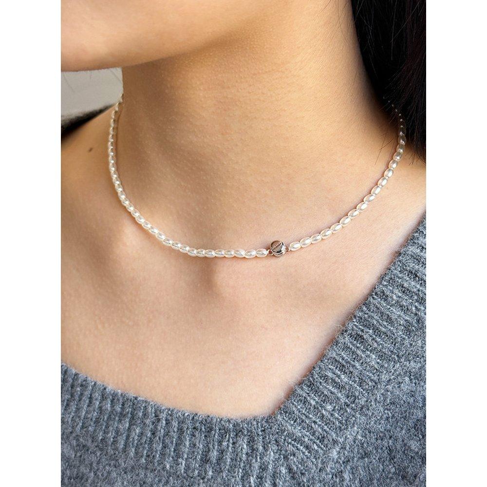 [Byhyeres] (W) Rice Pearl Macaron Necklace 4Mm Bh7N4A724Wb400