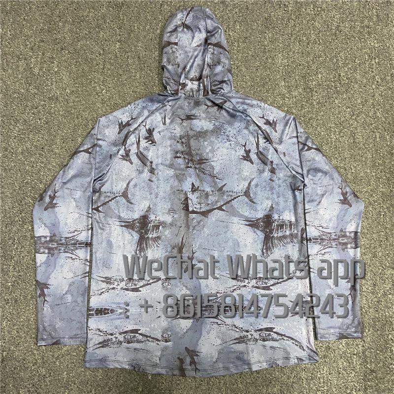 Dunkelblau UV-Schutz Langarm Angel-Kapuzenpullover
