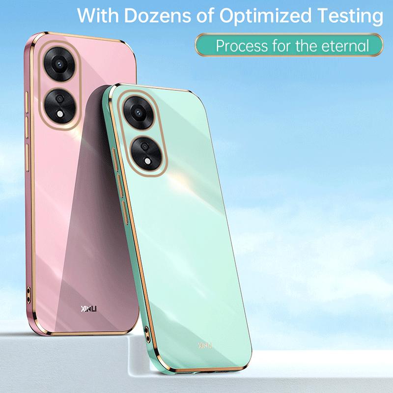 Custodia per telefono 6D per OPPO A18 A38 4G placcatura di lusso in silicone obiettivo della fotocamera protettiva antiurto copertura completa OPPOA38 A 38 telefono cellulare