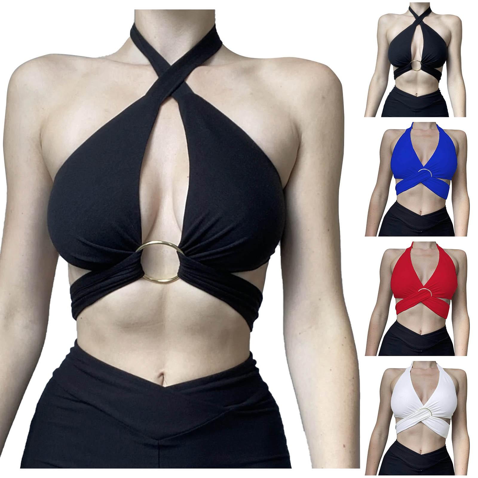 

Женский сексуальный многофункциональный жилет со шнуровкой и металлическим кольцом, индивидуальный укороченный короткий стильный жилет на груди, небольшой жилет на подтяжках