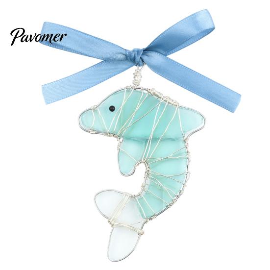 Artisanal Coastal Style Gifts Handmade Sea Glass Ocean Ornaments, 2D Wire Wrapped Christmas Tree Decoration, Story Collection Decor Turtle Octopus