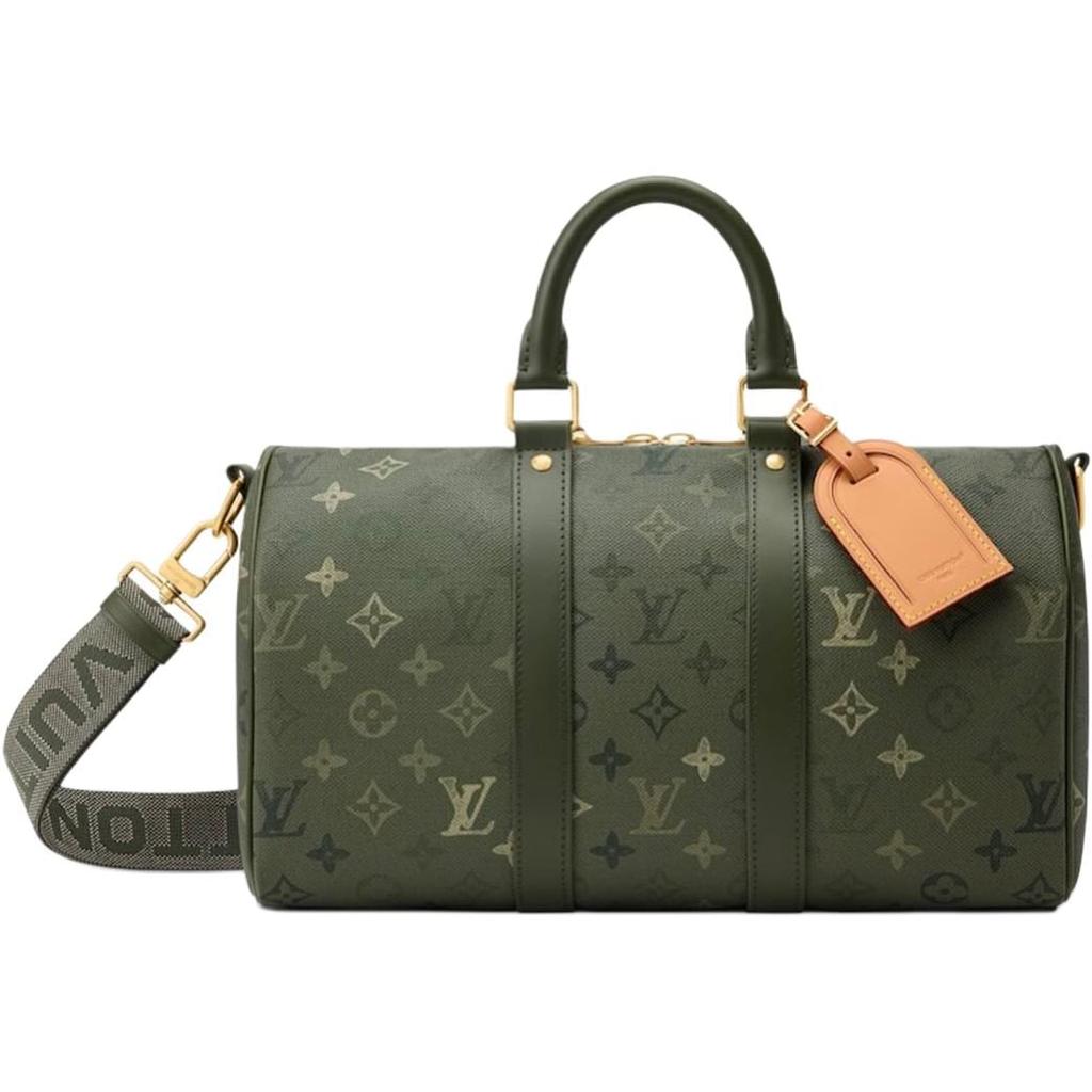 LOUIS VUITTON Keepall Monogram Surplus Coated Canvas Travel Bag Men's Khaki Green M27054