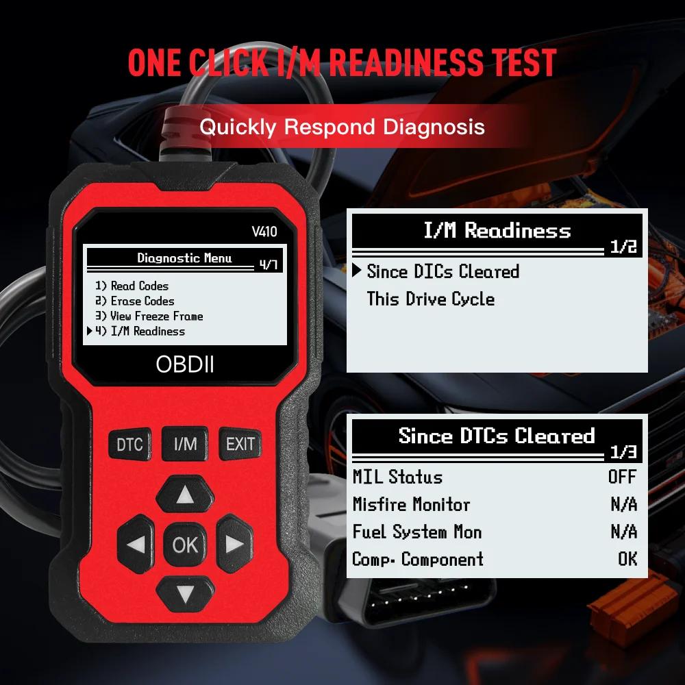 Vylepšený univerzální OBD II skener Čtečka chybových kódů motoru auta Diagnostický skenovací nástroj, Čtení a mazání chybových kódů pro 1996