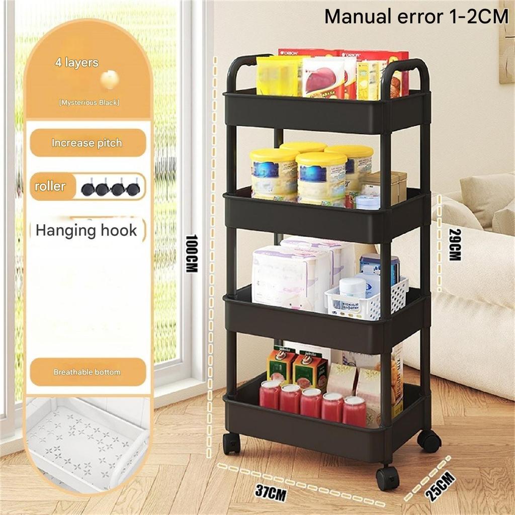 Suport de depozitare pentru cărucior mic cu mai multe straturi de uz casnic, de la podea la podea, bucătărie, dormitor, baie, suport de depozitare, cu roți