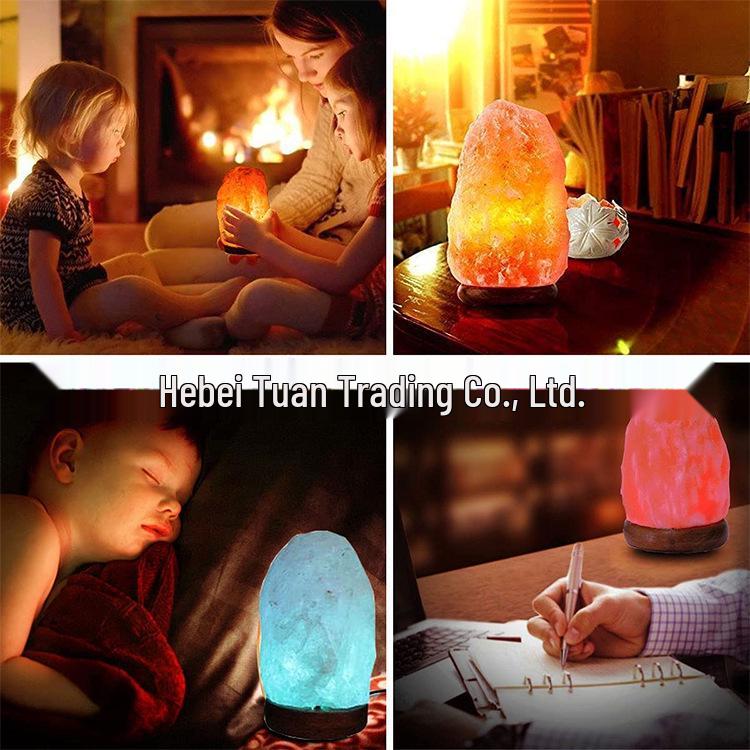 USB Himalayan Crystal Salt Lamp with LED Color-Changing Function for Computer Use