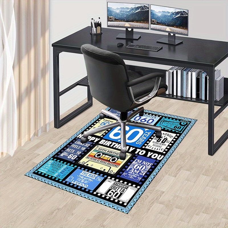 

office carpet: 60th birthday decoration - retro style, odometer pattern, happy birthday to you, gift ideas for men and women, sofa cushions 60cm by 90cm