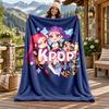 Kpop Demon Hunters Custom Name Flannel Blanket Personalized Soft Warm Plush Throw Blanket Customized Gift for Family Friends