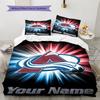 Name Custom Colorado Avalanche Logo Pattern Bedding Set Quilt Cover Pillowcase Home Decor Gift (1 * Duvet Cover + 2 * Pillowcase, Without Core)