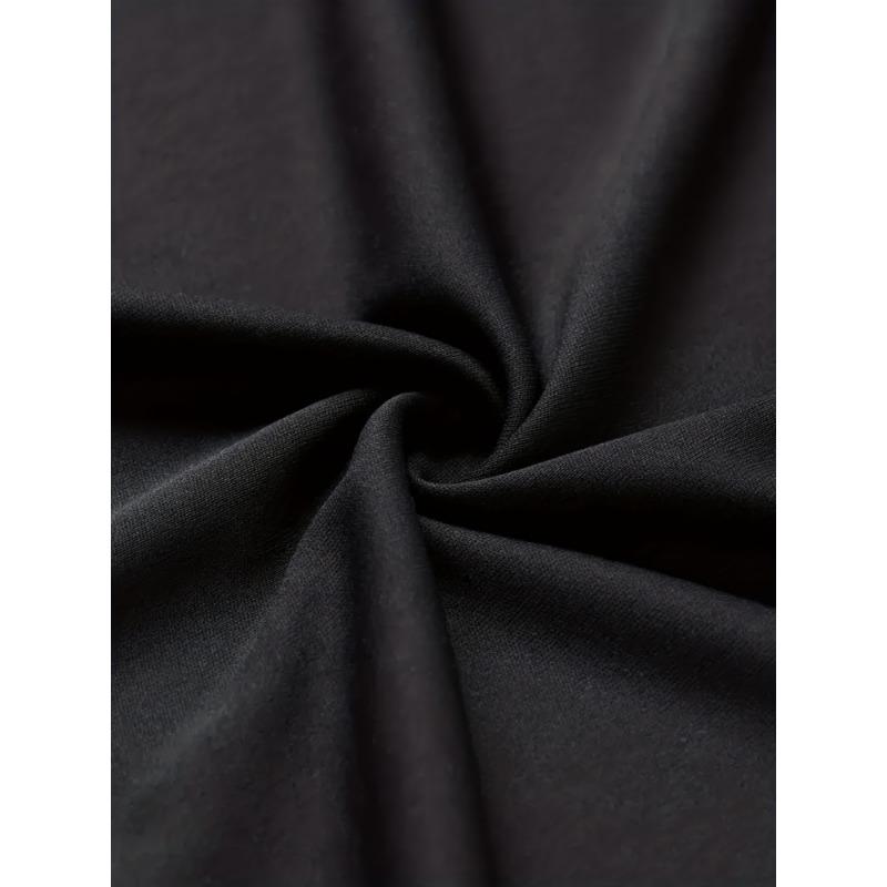 T-Shirt mit V-Ausschnitt und Lotusblüte in Übergröße – bequeme Passform, Stretch-Strick, vielseitige Freizeitkleidung für Frühling bis Herbst