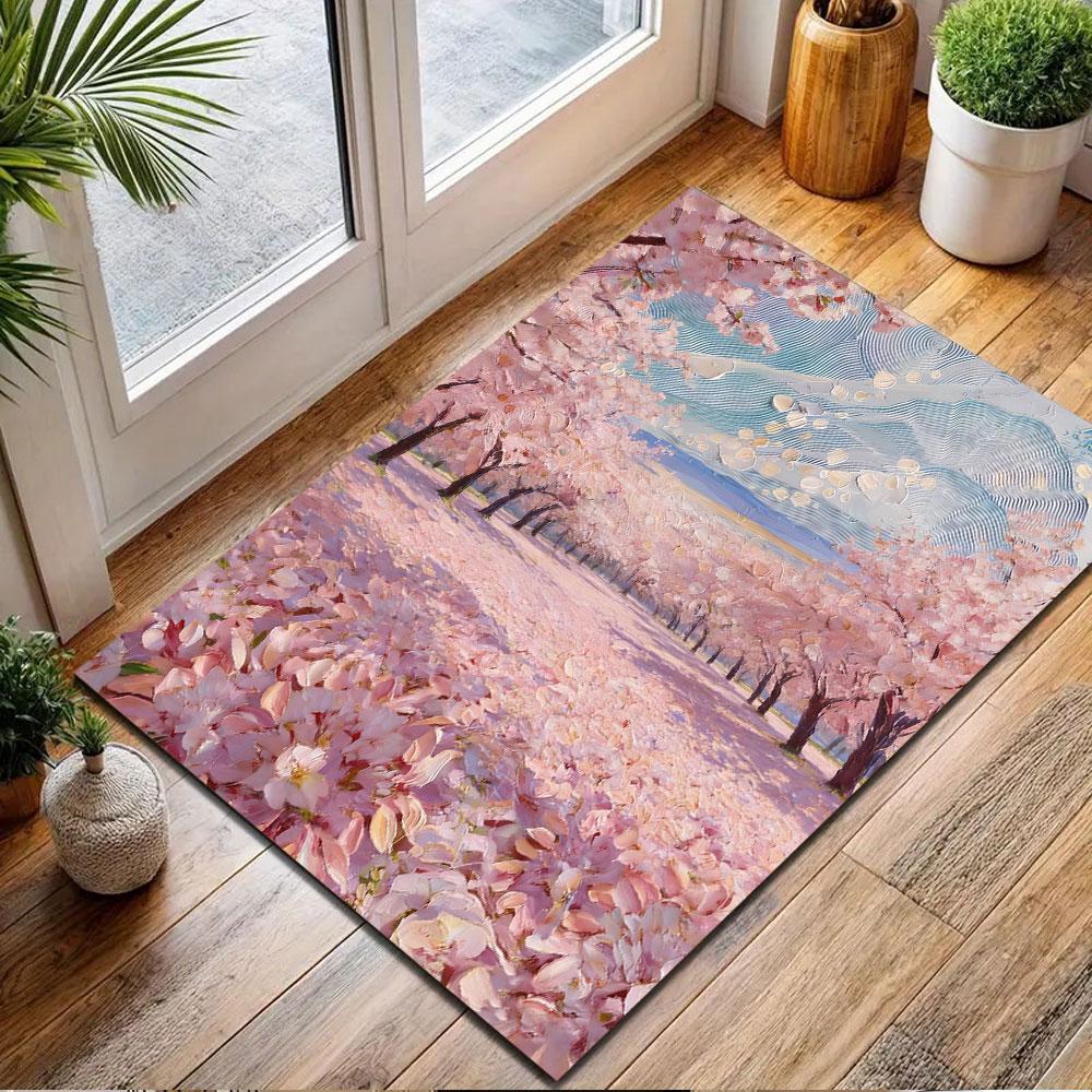 Cherry Blossom Bliss Patterned carpet, non slip mat suitable for living room and bedroom sofas