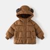 Korean Style Solid Hooded Thickened Winter Padded Coat For Toddler Boys And Girls