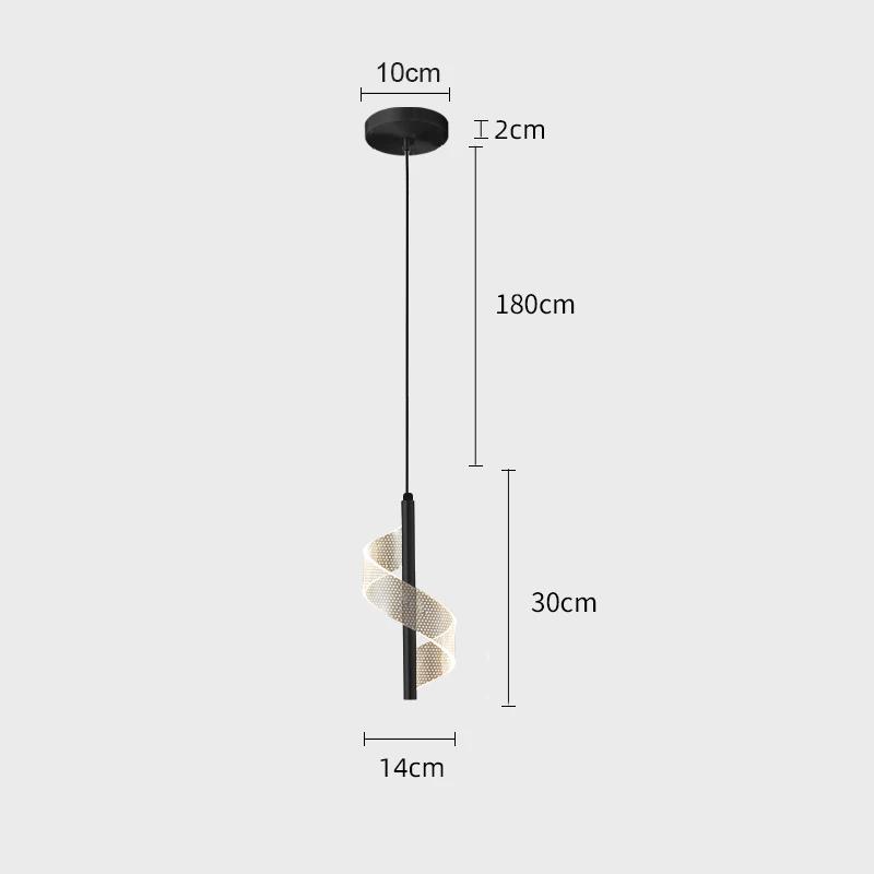 LED Bedside Pendant Light, Simple and Modern, Living Room, Bedroom Bedside, Creative Single Head Long Line Small Pendant Light