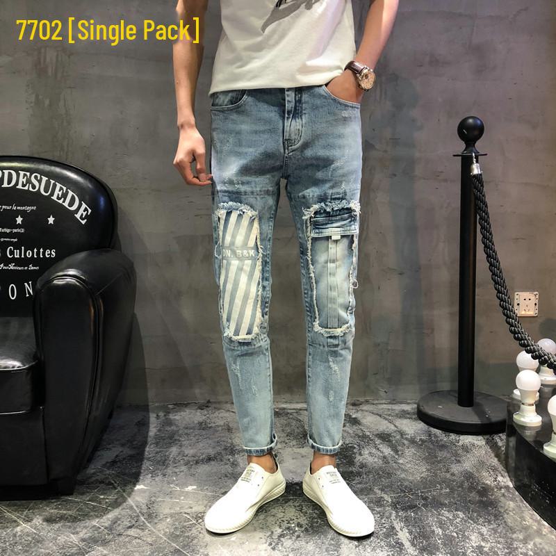 2024, primăvara europeană, blugi de motocicletă pentru bărbați, personalizați de gamă înaltă: Stil la modă frumos slim fit