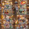 New Mini City Snack Street Food City Village Building Block DIY Streetview Decoration Assembly Brick Sets For Girl Kids Gifts