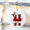 Custom Name Christmas Family Party Ceramic Ornament Personalized Christmas Ornament Xmas Gift Drop Ornaments Decor