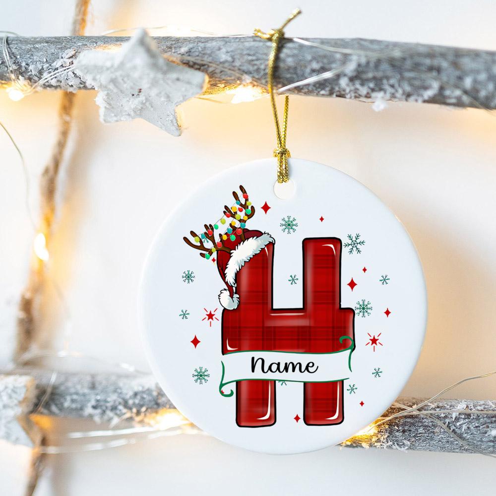 Custom Name Christmas Family Party Ceramic Ornament Personalized Christmas Ornament Xmas Gift Drop Ornaments Decor