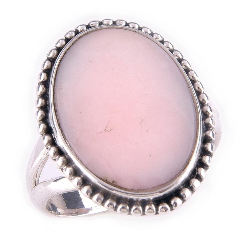 Natural Pink Opal Gemstone Handmade 925 Solid Sterling Silver Ring Size 6 J3d34