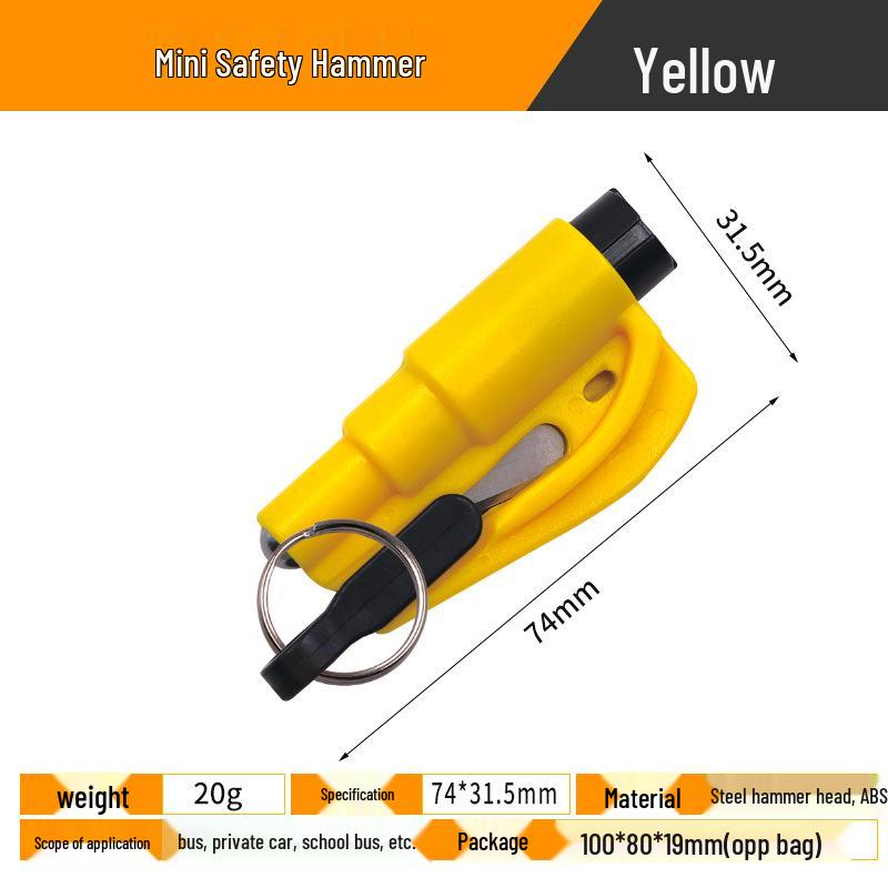 Portable Mini Car Safety Hammer Keychain - Emergency Window Breaker & Escape Tool, Easy to Store & Carry