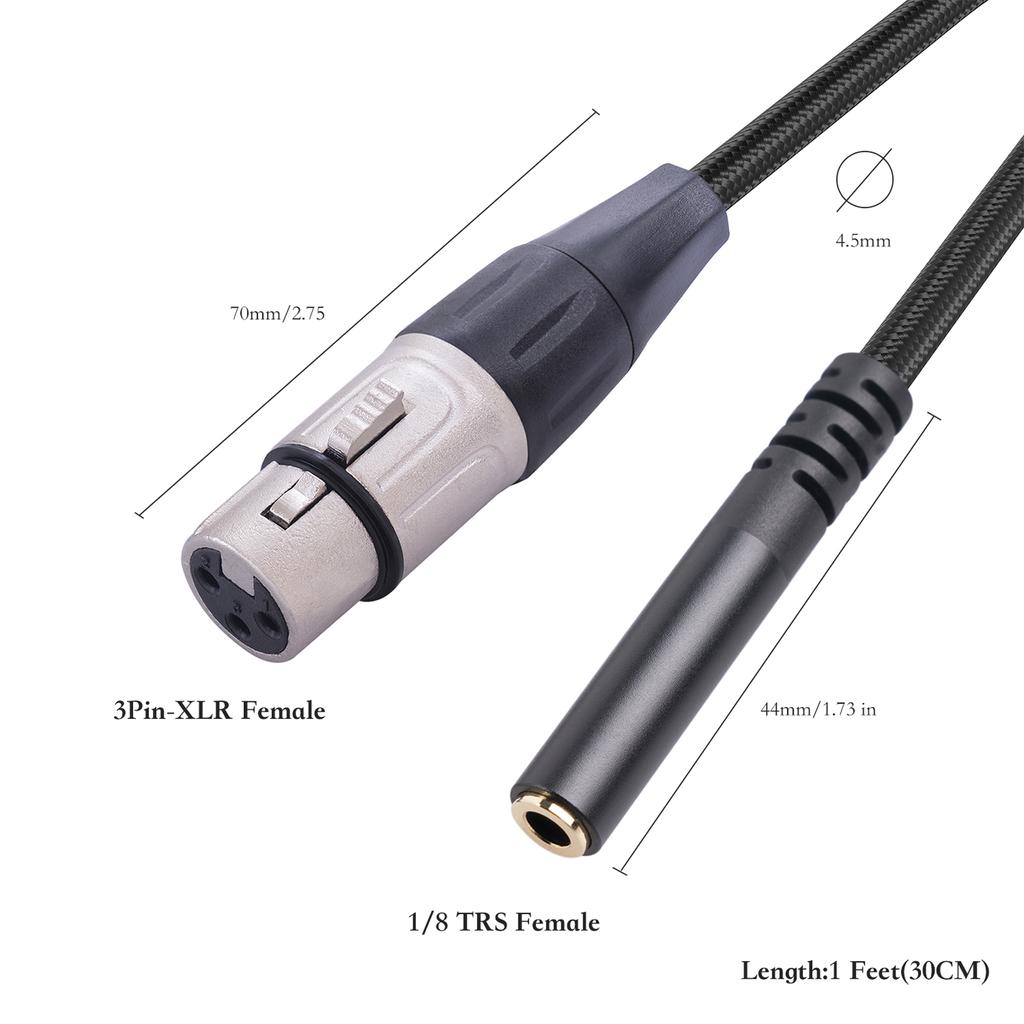 Audio Converter Adapter Cable 3.5 3.5mm Female To XLR 3Pin Female Microphone Adapter Cable Stereo Audio Cable