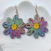 Handmade Daisy Raffia Earrings: Bohemian Beach Style Dangles